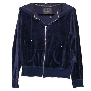 Navy velour zip-up Victoria’s Secret hoodie size L